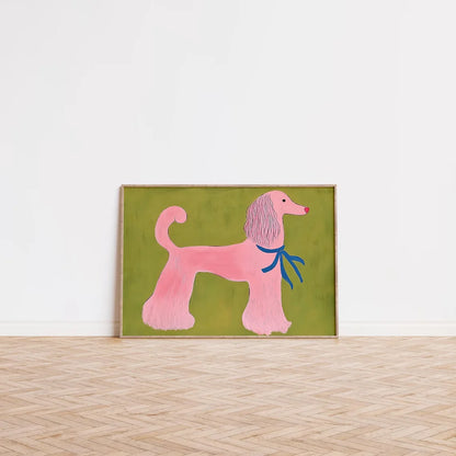 Pink Poodle Wall Art Print