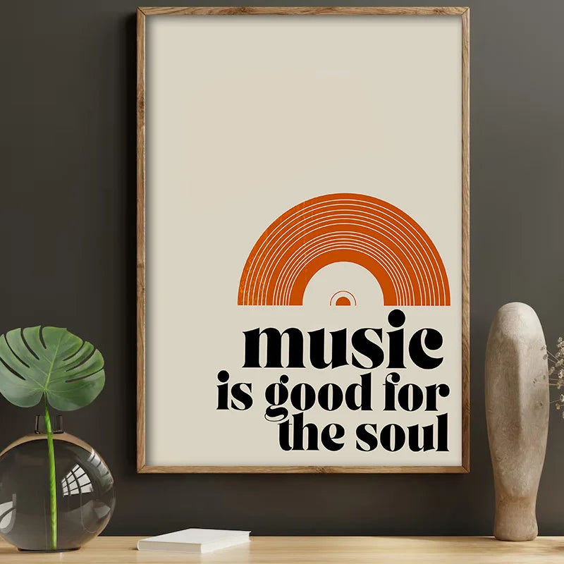 Retro Music Is Good for The Soul Quotes Canvas Prints