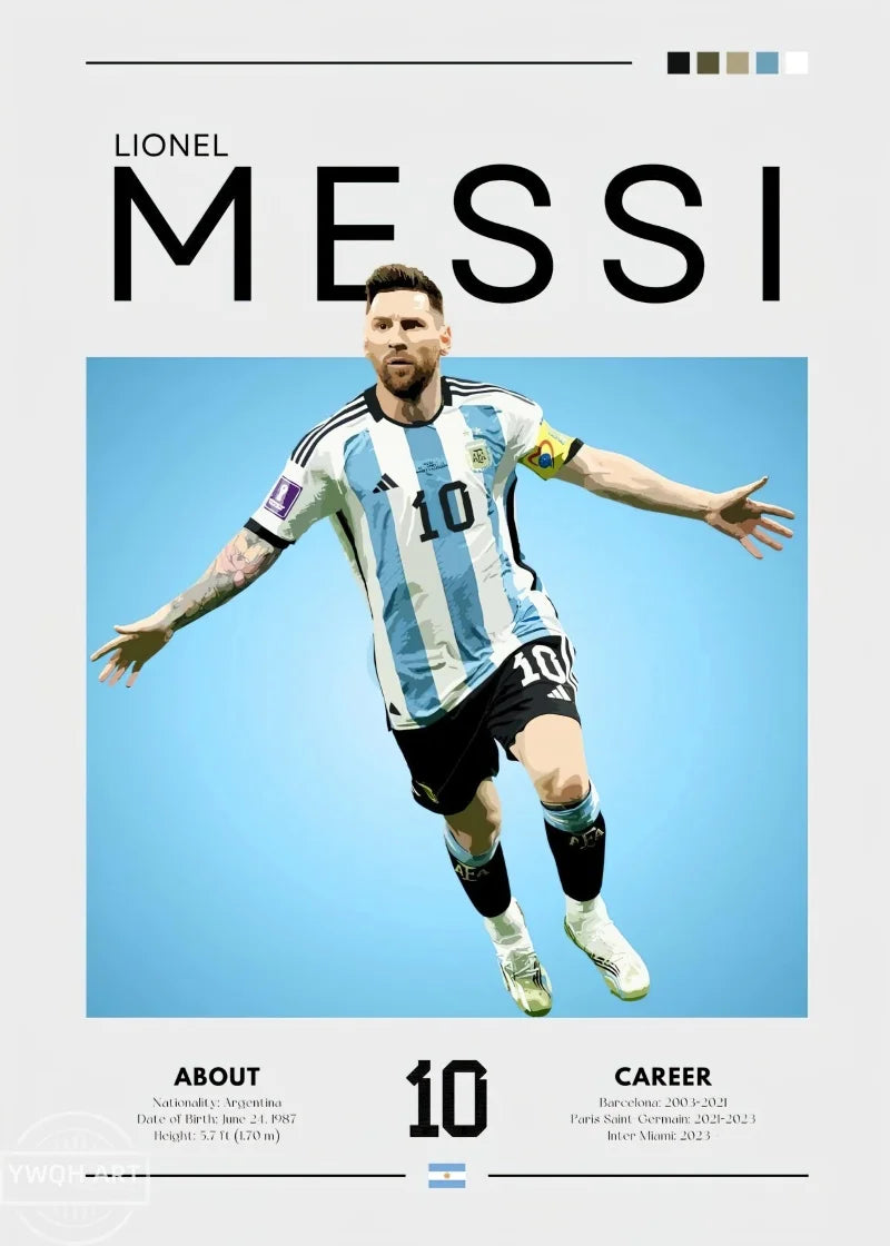 Famous Football Star Poster Modern Inspirational Canvas Painting Picture Soccer Wall Art Home Decoration Print Living Room Decor