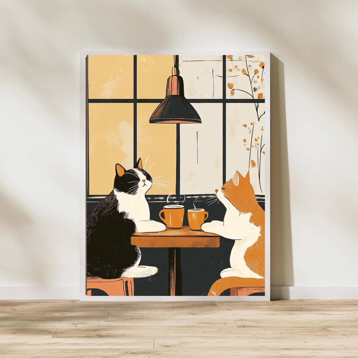 Funny Cat Coffee Wall Art