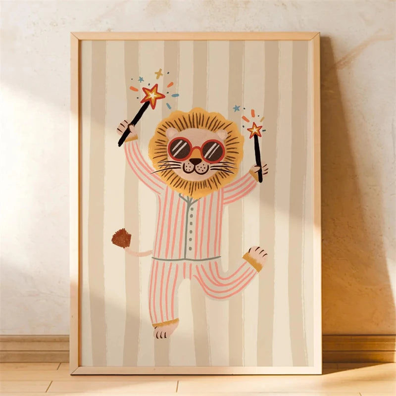 Trendy Playful Animal Poster Kids