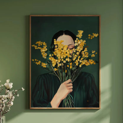 Green Abstract Figures Canvas Print