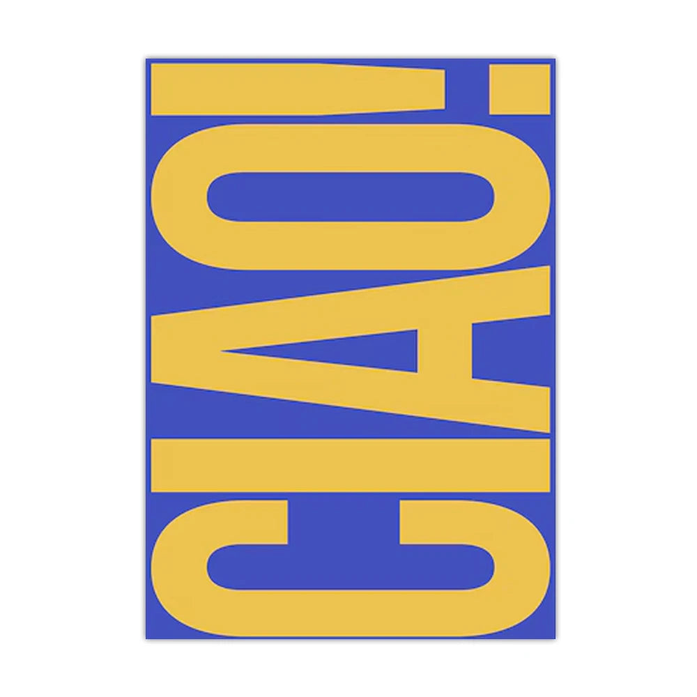 Modern Ciao Letters Poster Wall Art