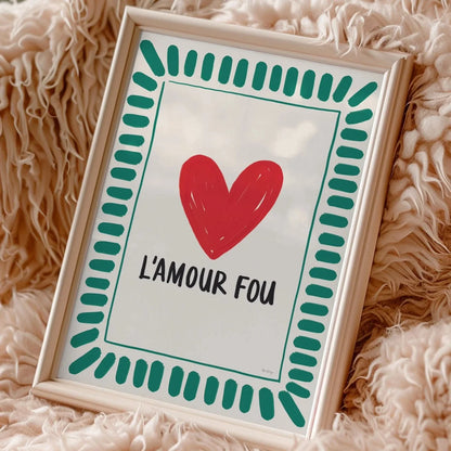 L’Amour Fou Love Quote Canvas Print