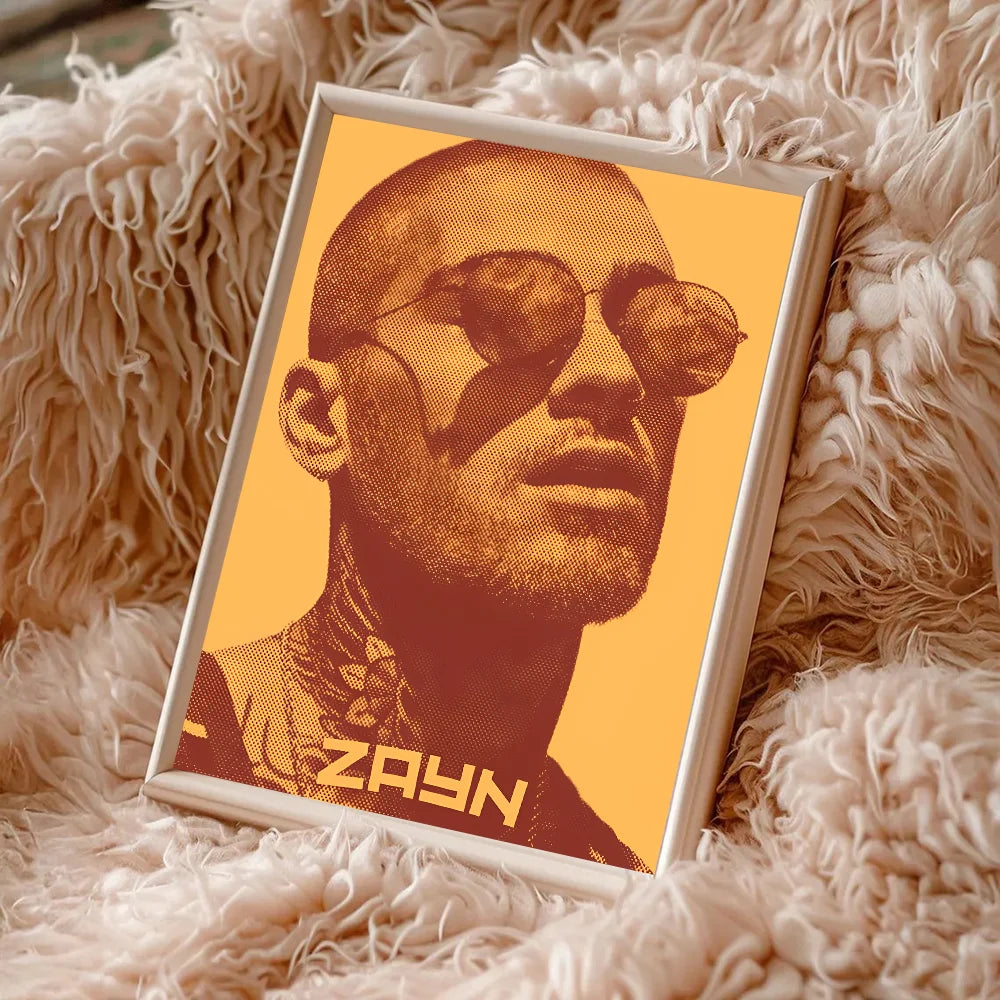 Singer Z-Zayn M-Malik Whitepaper Poster Waterproof Paper Sticker Coffee House Bar Aesthetic Art Wall Painting