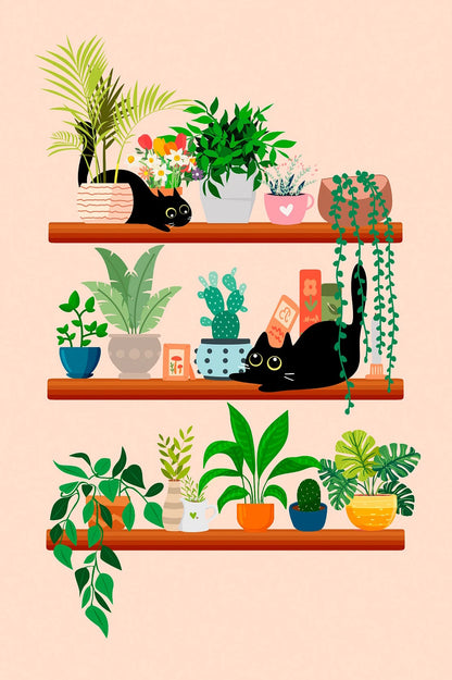 Cartoon Cute Cat's life Poster