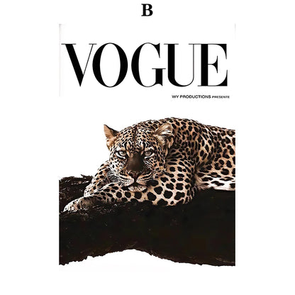 Leopard Rose Fashion Canvas Wall Art