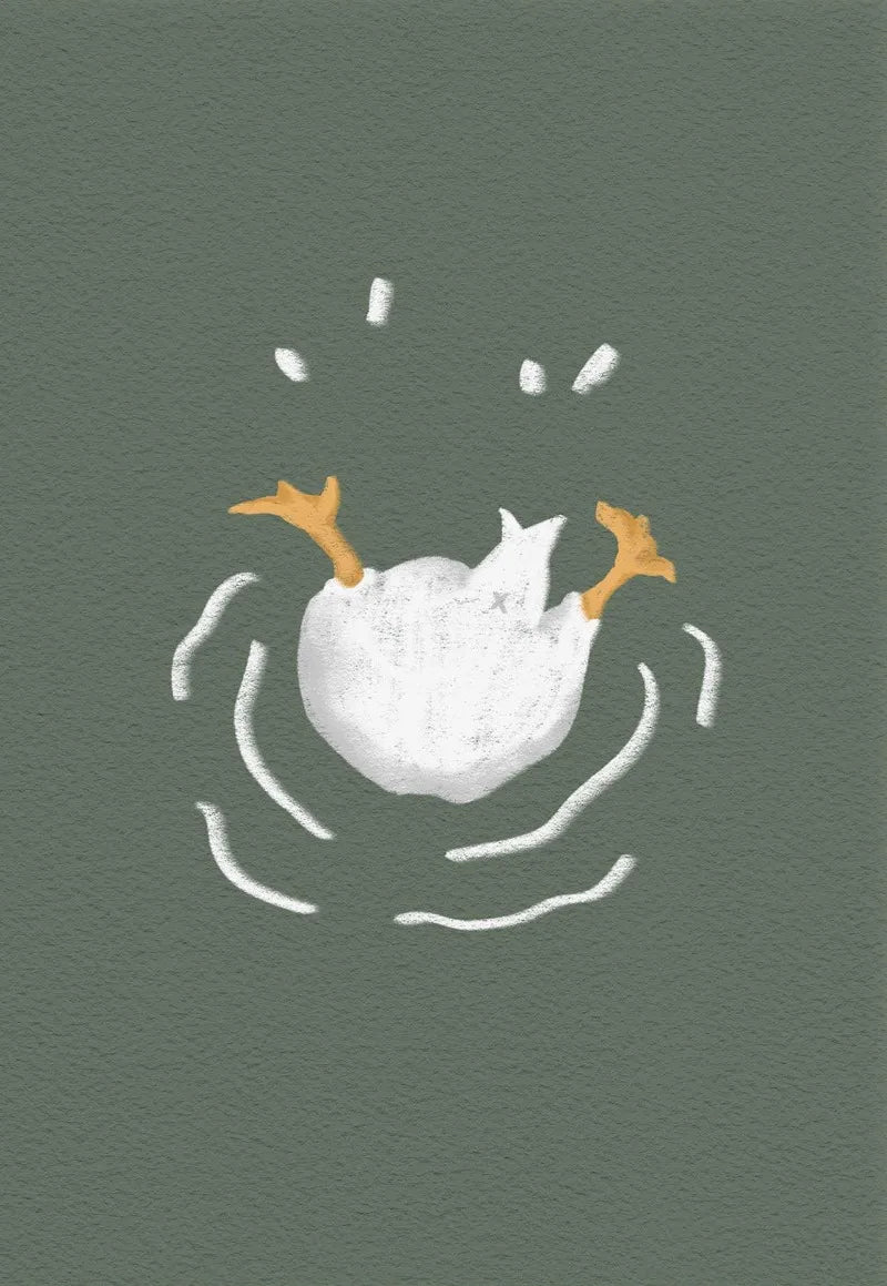 Duck Animal Bathroom Playful Dark Nursery Art