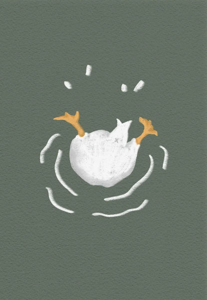 Duck Animal Bathroom Playful Dark Nursery Art