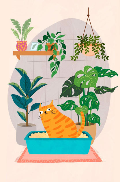 Cartoon Cute Cat's life Poster