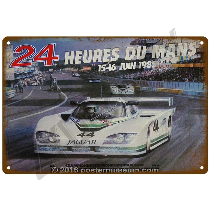 24H Lemans Racing Compettion in 1999 Metal Tin Sign Decor Vintage Wall Plate Poster Classic Tinplate Plaques Garage Bar Decor