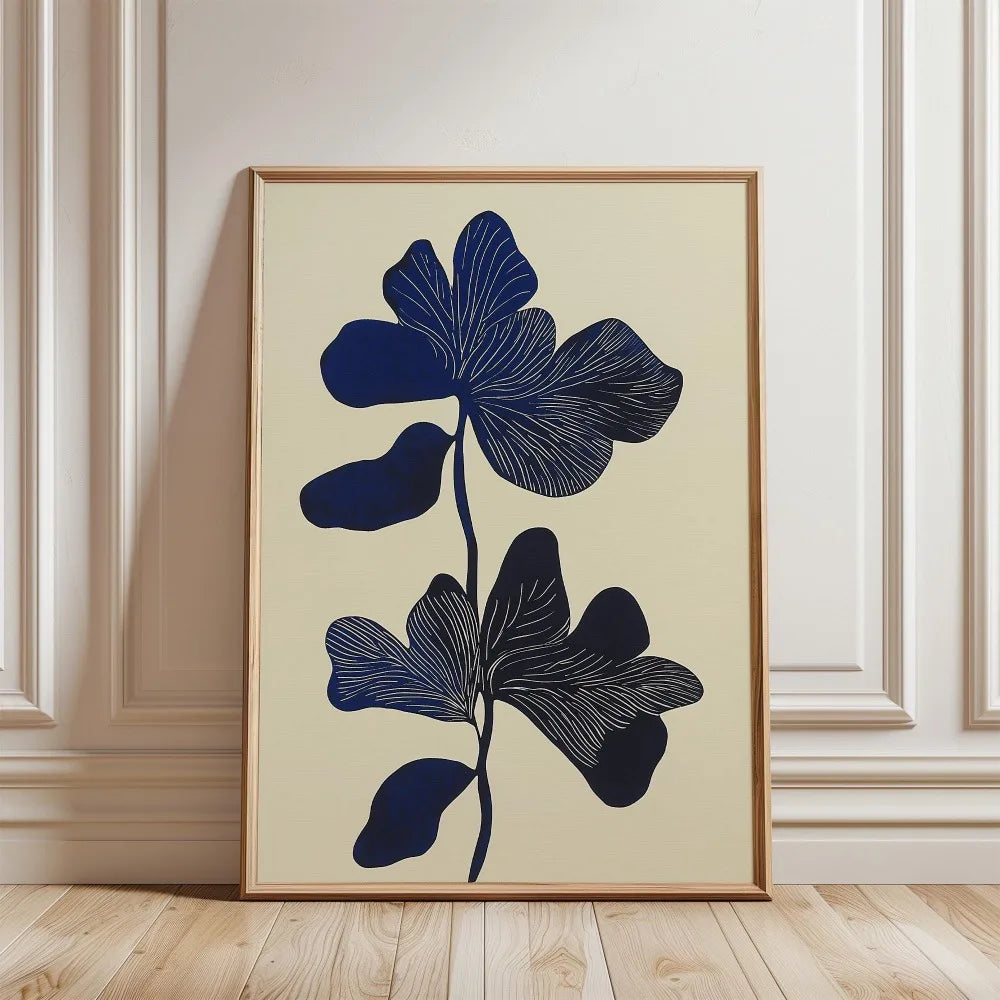 Retro Beige Floral Line Print