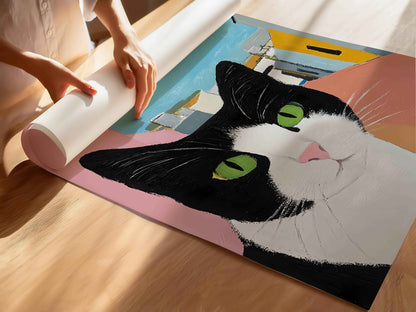 Unique Cat View print for quirky and artistic spaces.	