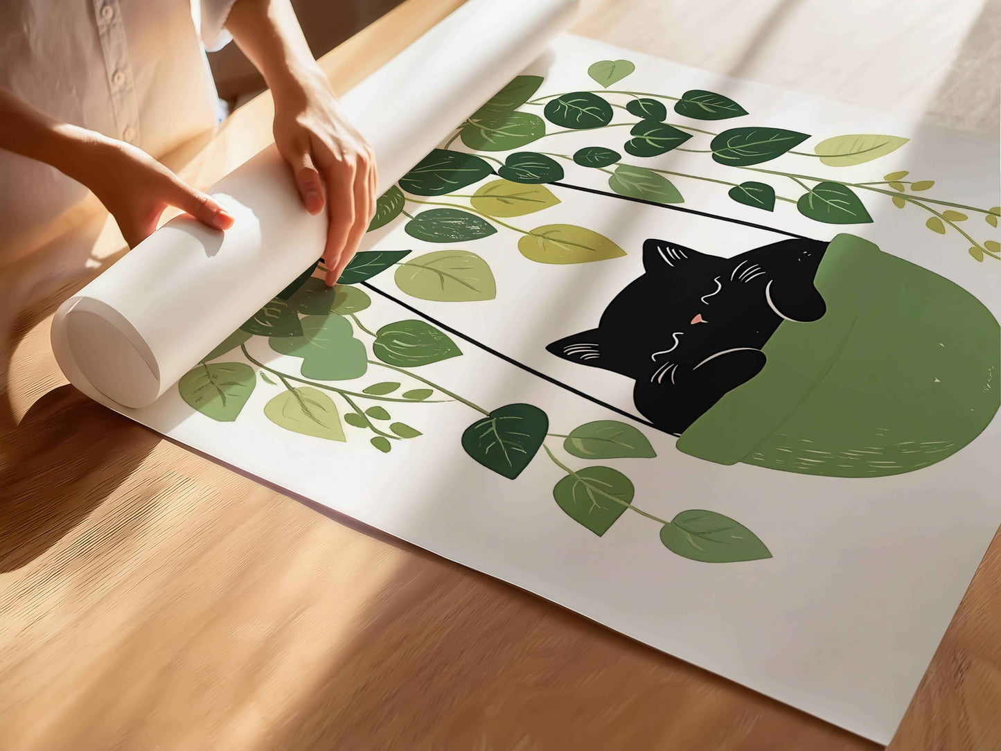 Whimsical cat-inspired wall art for modern spaces.	