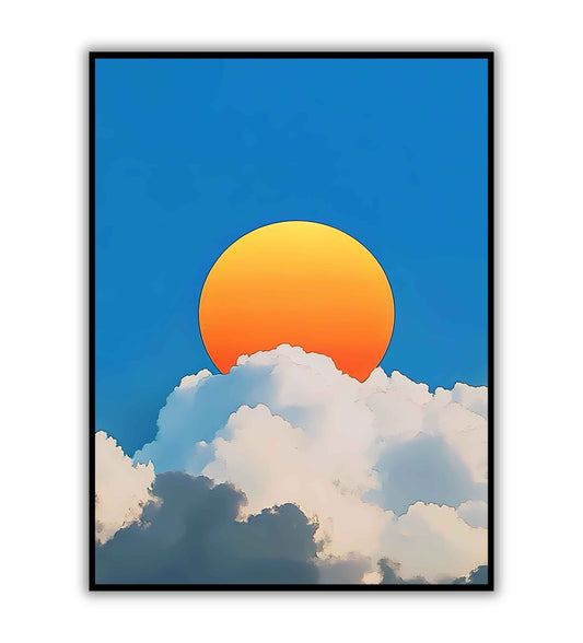 Skyward Glow Sunset Landscape Digital Poster	