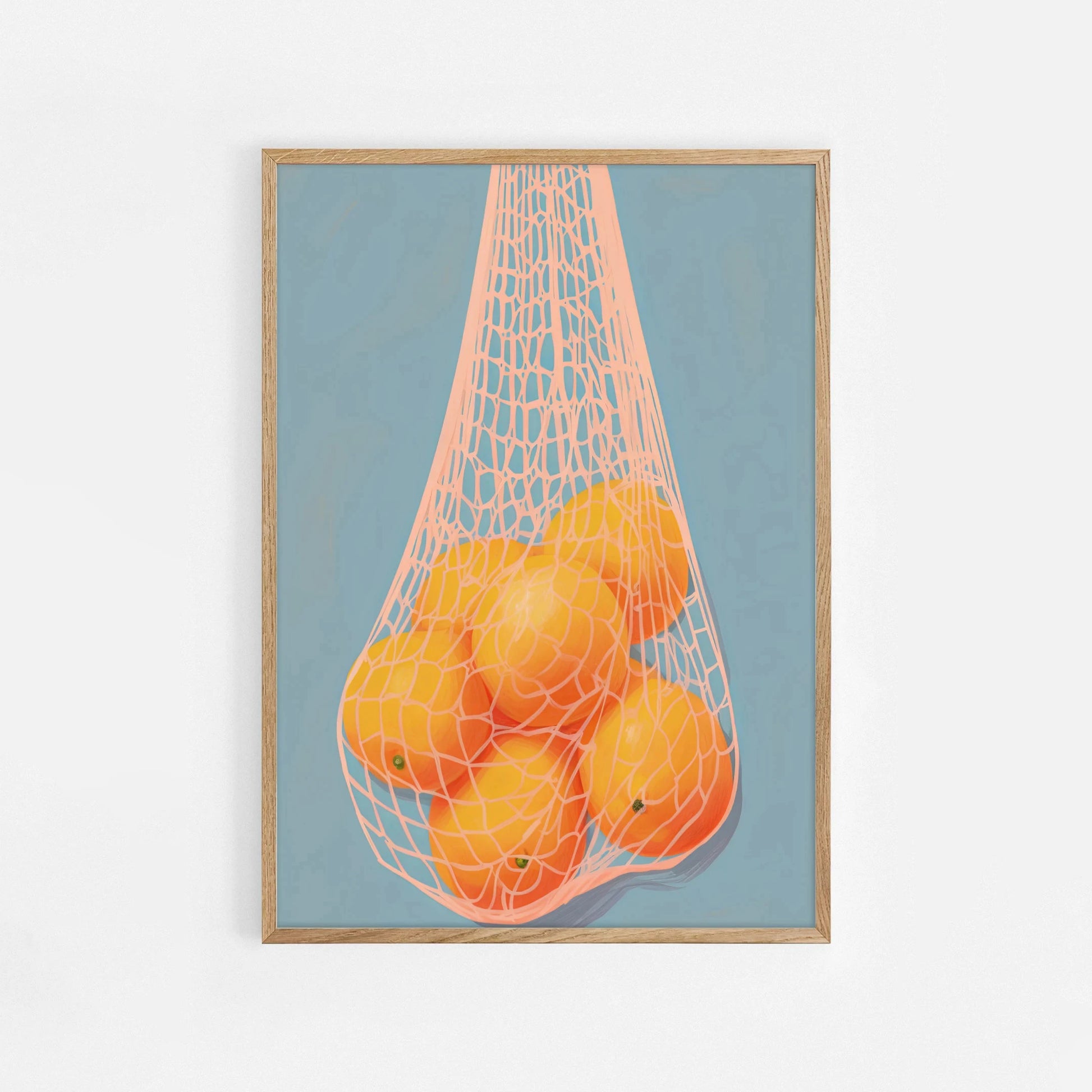 Abstract fruit illustration wall art with tomato and fig