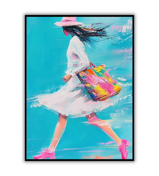 Abstract girl wall art poster for minimalist home decor