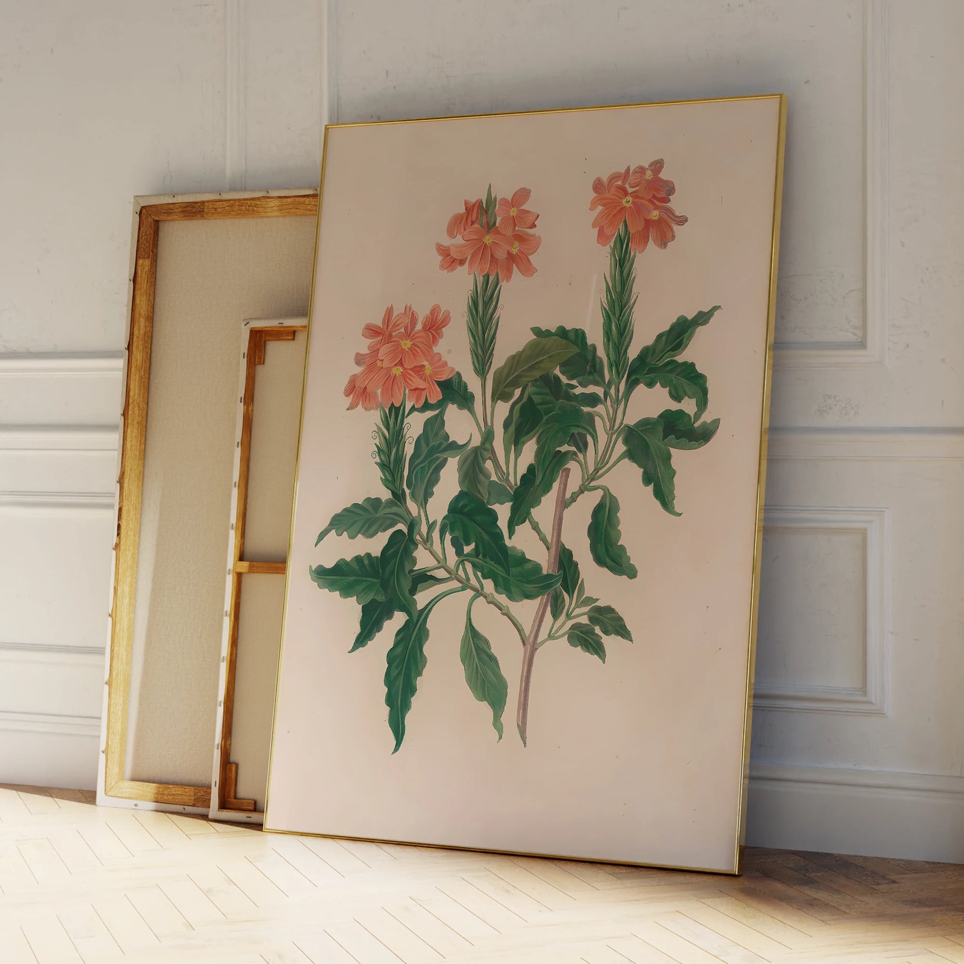 Abstract greenery illustration canvas print for home styling

