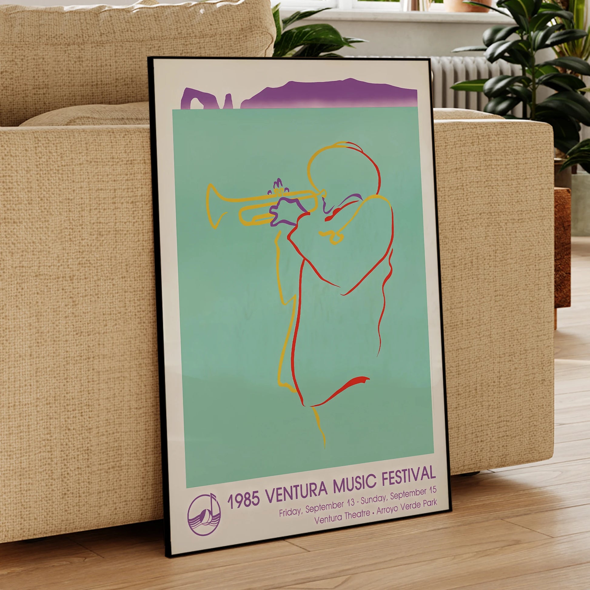 Ventura music festival abstract art poster for home and office decor

