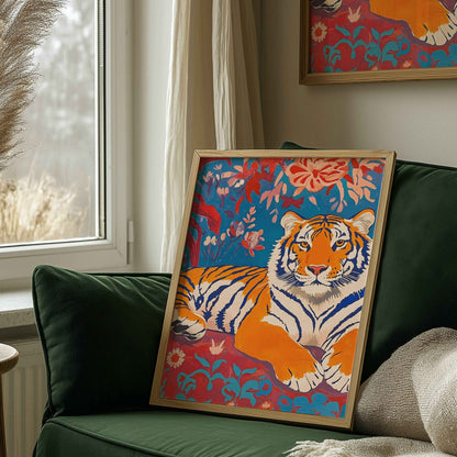 Unique Matisse-inspired tiger print for creative interiors.	