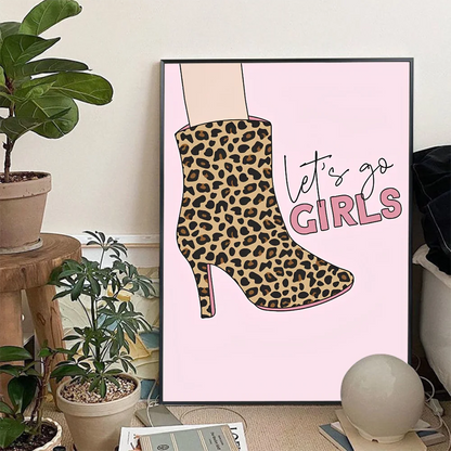 Retro-style kawaii poster featuring tiger and girl artwork

