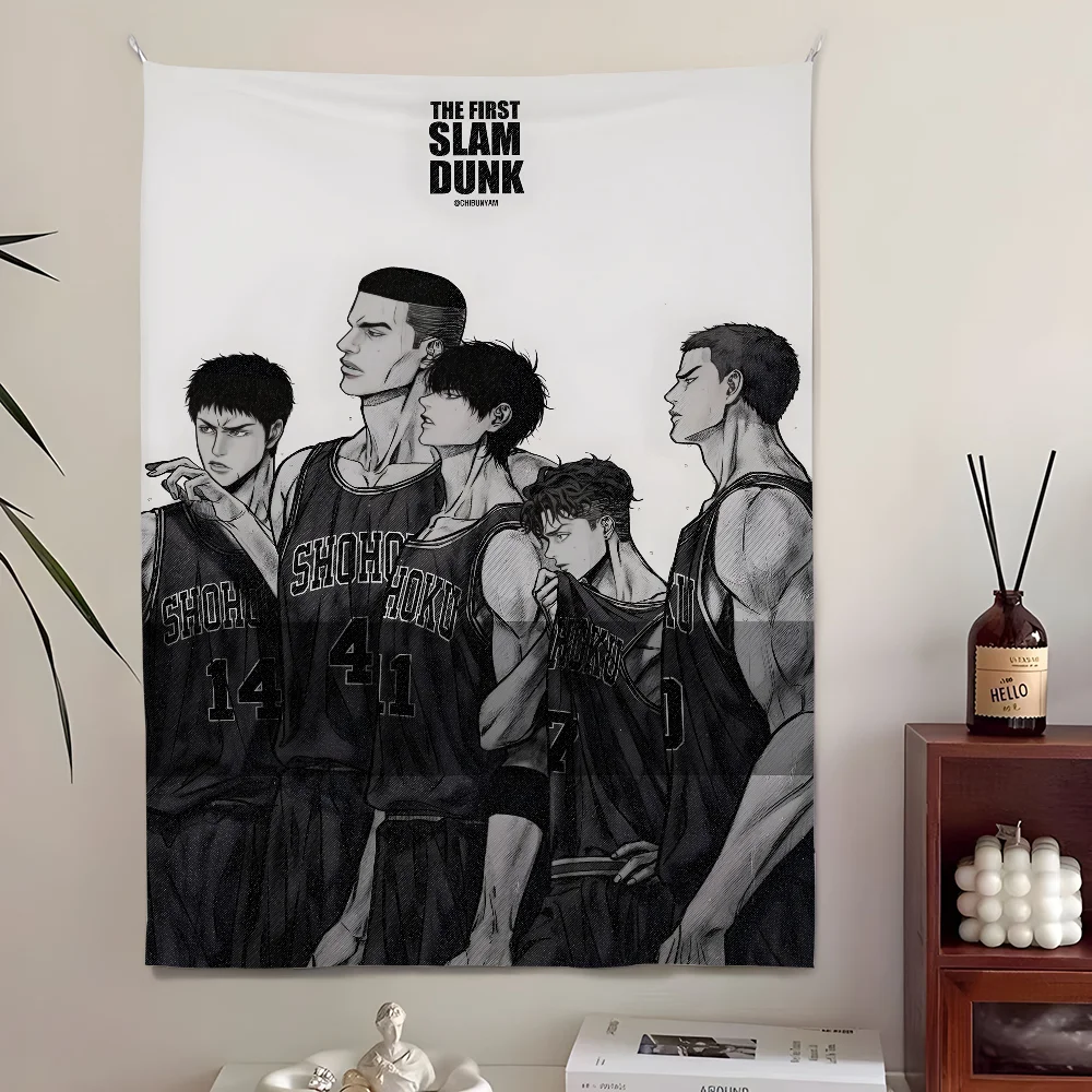 Retro anime Slam Dunk fabric poster for home decoration

