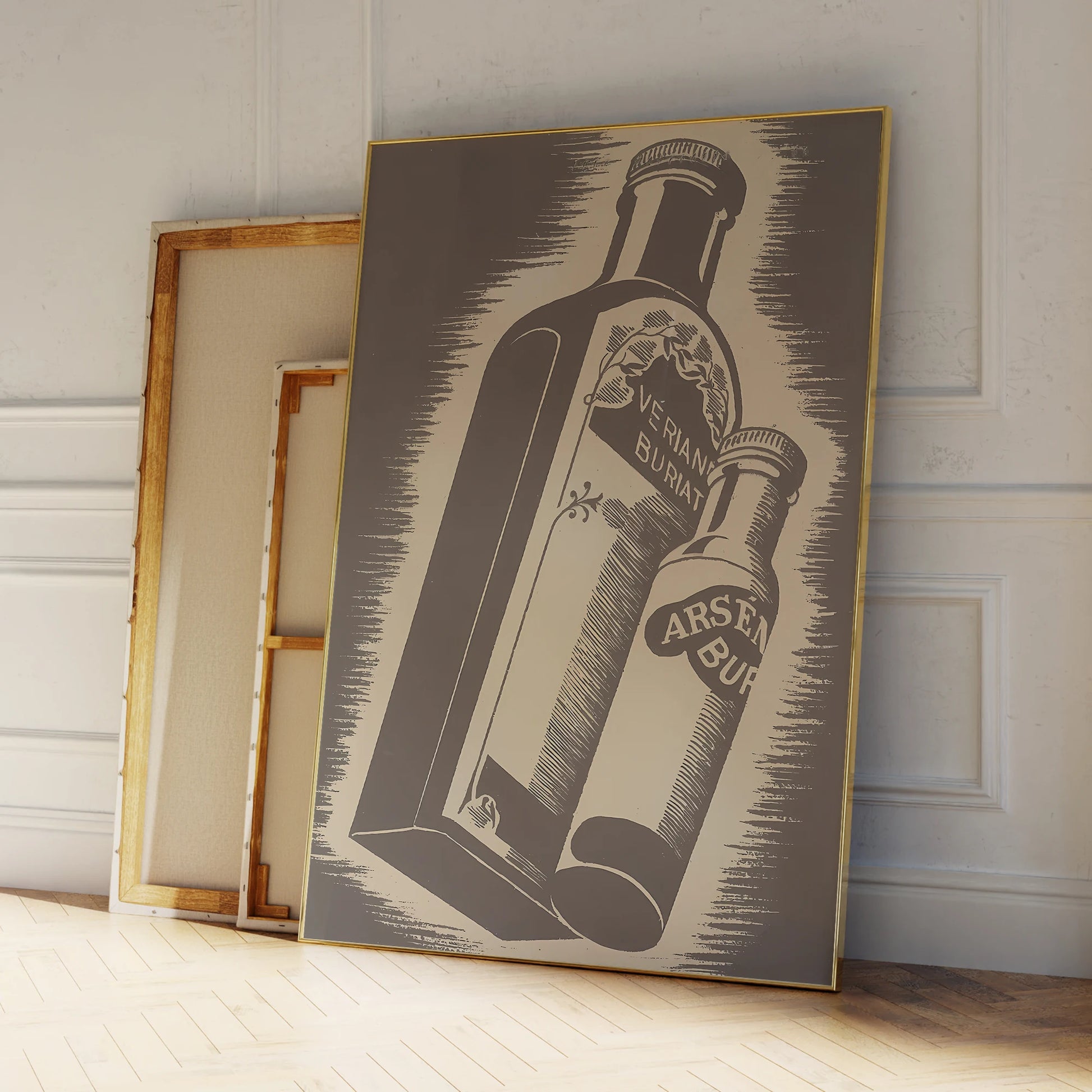 Anonymous archives inspired retro wall art on canvas for stylish interior design

