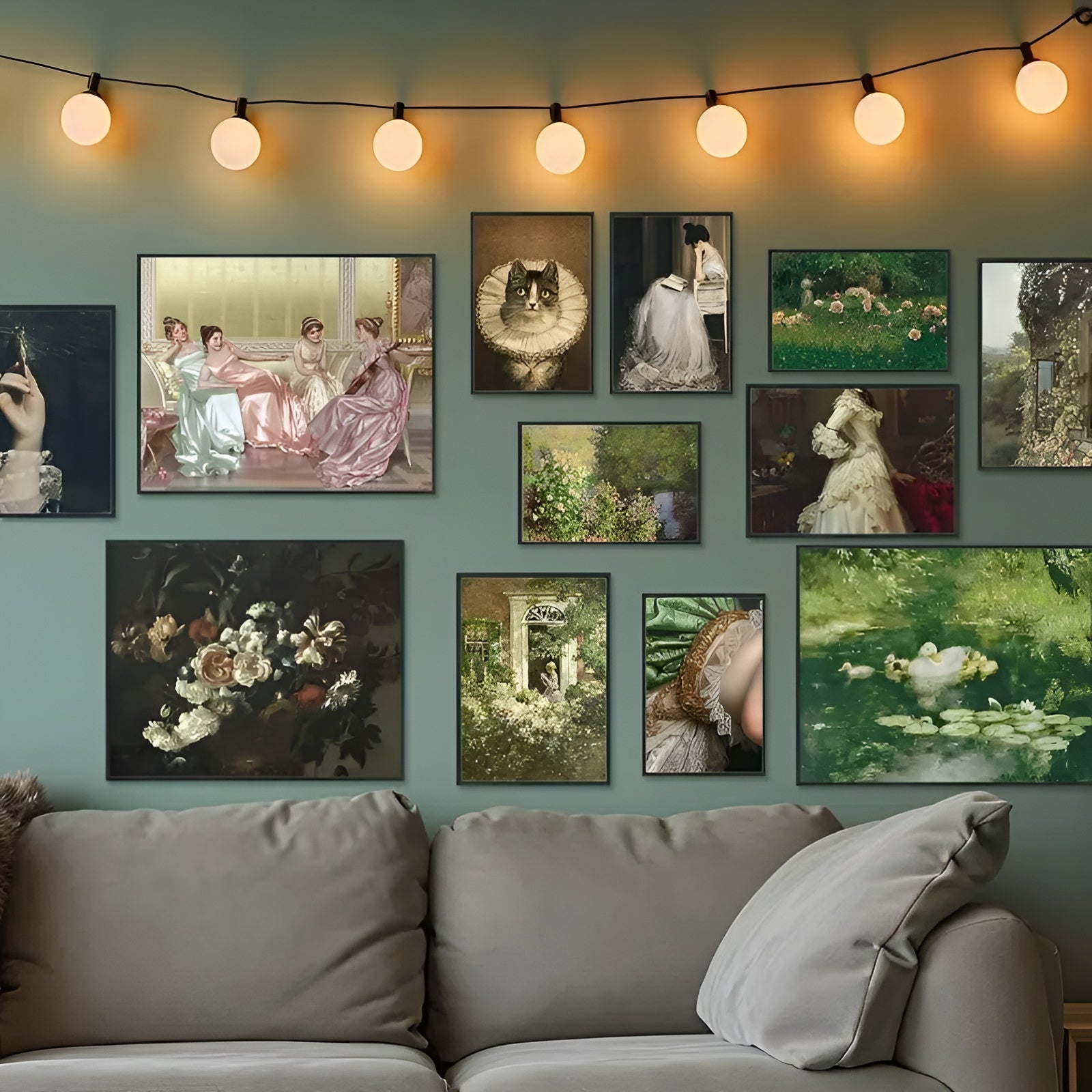 Set of 12 Victorian vintage style prints for home and office decor
