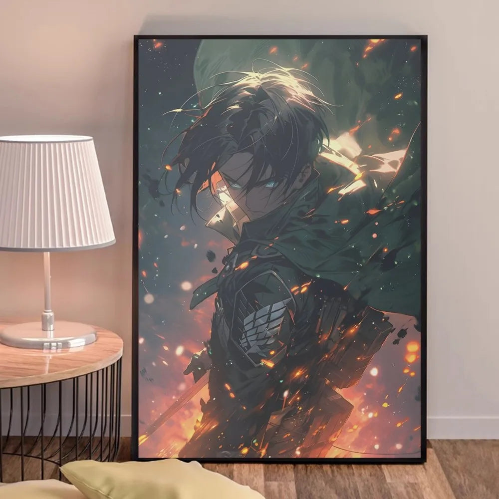 Attack on Titans anime poster for living room wall art

