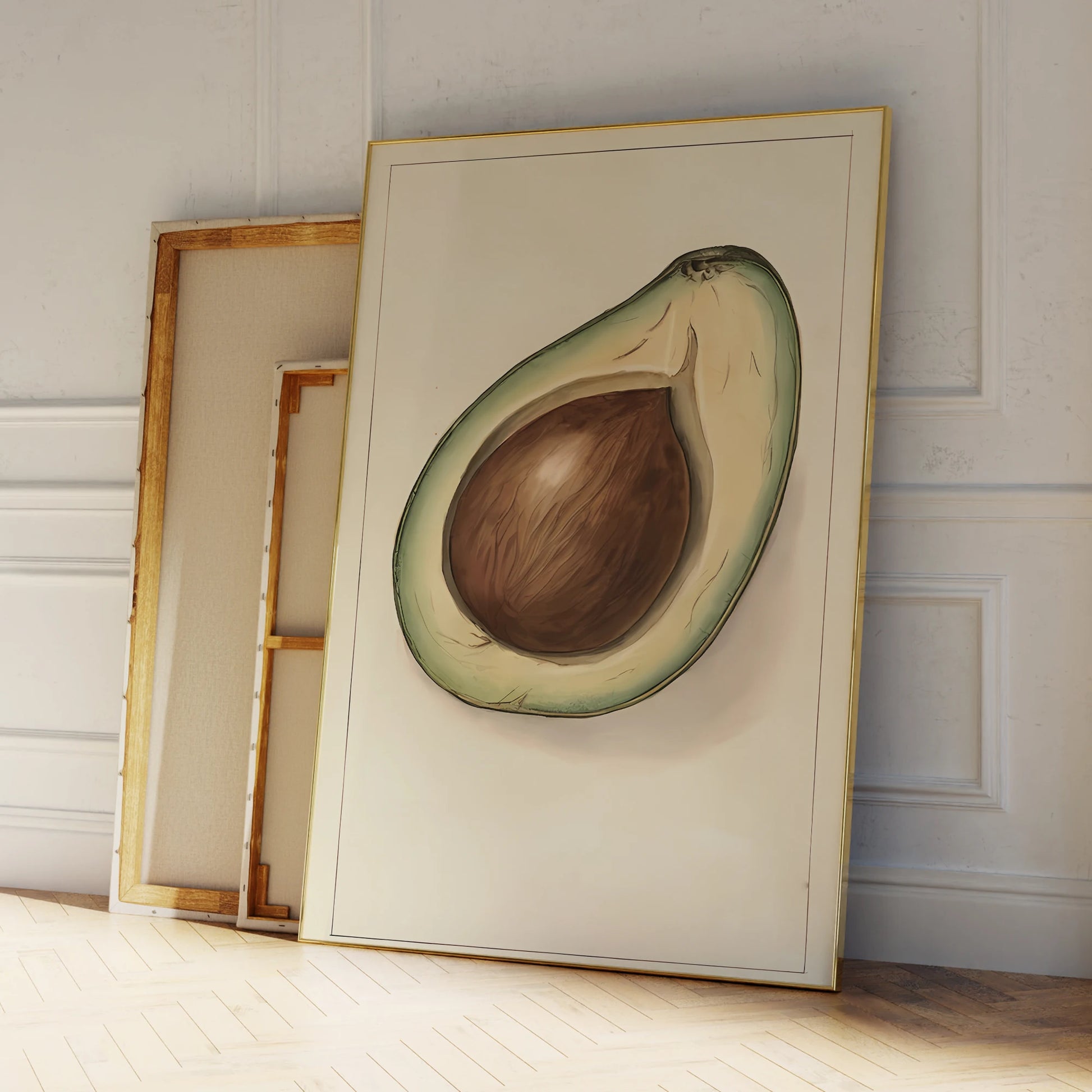 Avocado wall poster in modern minimalist style

