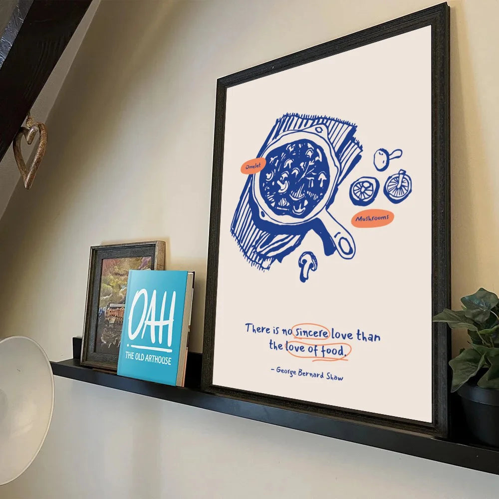 Coffee house wall art featuring colorful cupcake design

