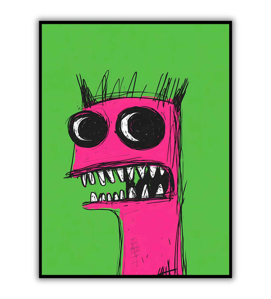Basquiat-inspired creature wall art for artistic homes