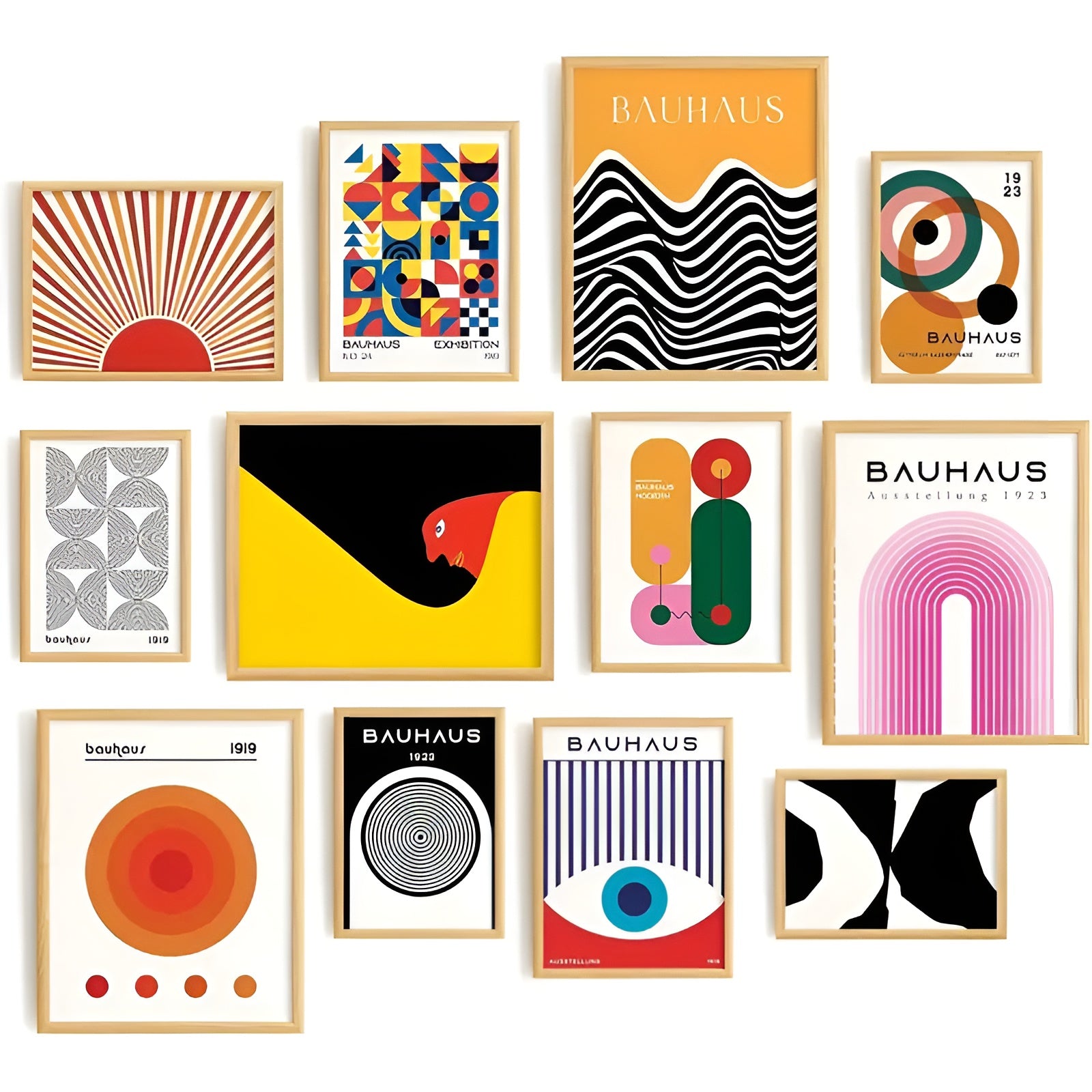 Mid-century modern geometric poster collection for vibrant walls
