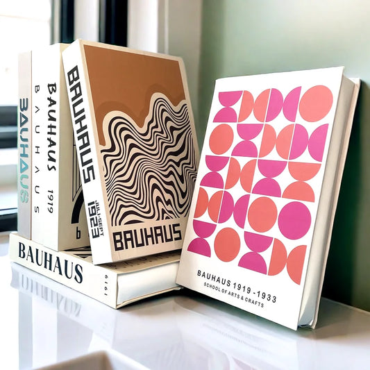 Bauhaus geometric fake book decorative storage box for modern home decor

