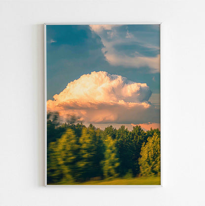 golden cloudscape vibrant sky art print digital download for nature-inspired home decor
