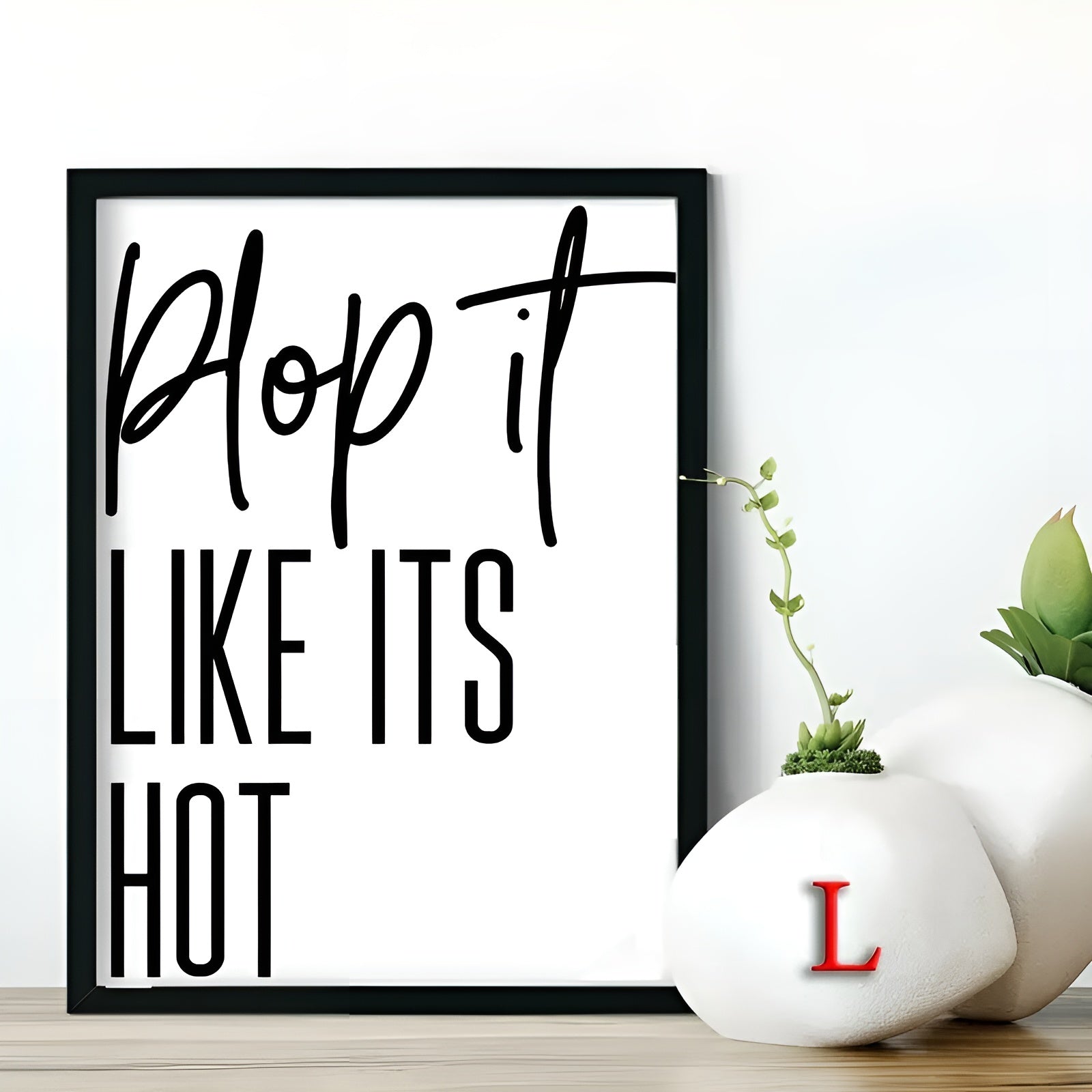 Set of 10 black and white letter print posters for bathroom humor decor
