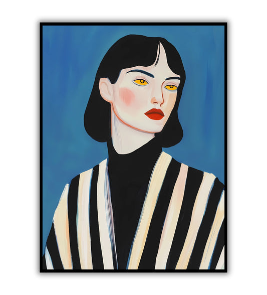 Blazer woman poster for modern fashion-inspired home decor, chic room art, and stylish female figure prints.