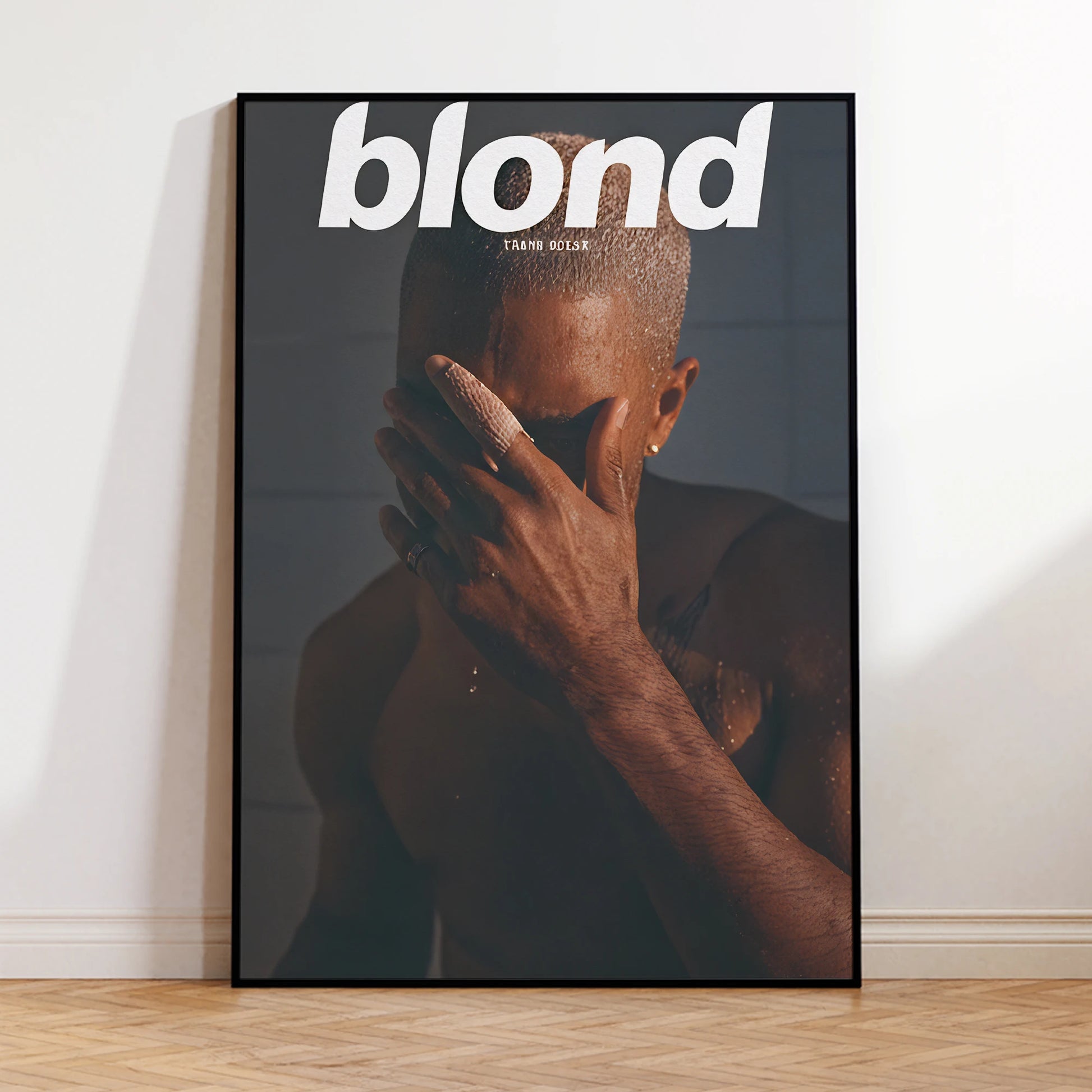 Frank Ocean inspired wall art print with Blond cover theme for home decor

