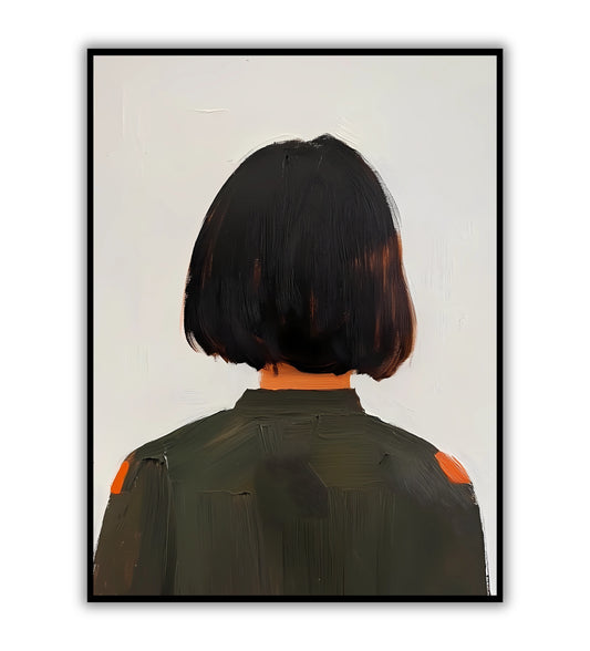 Bob hair woman poster for modern art lovers, chic wall art, and minimalist home decor.