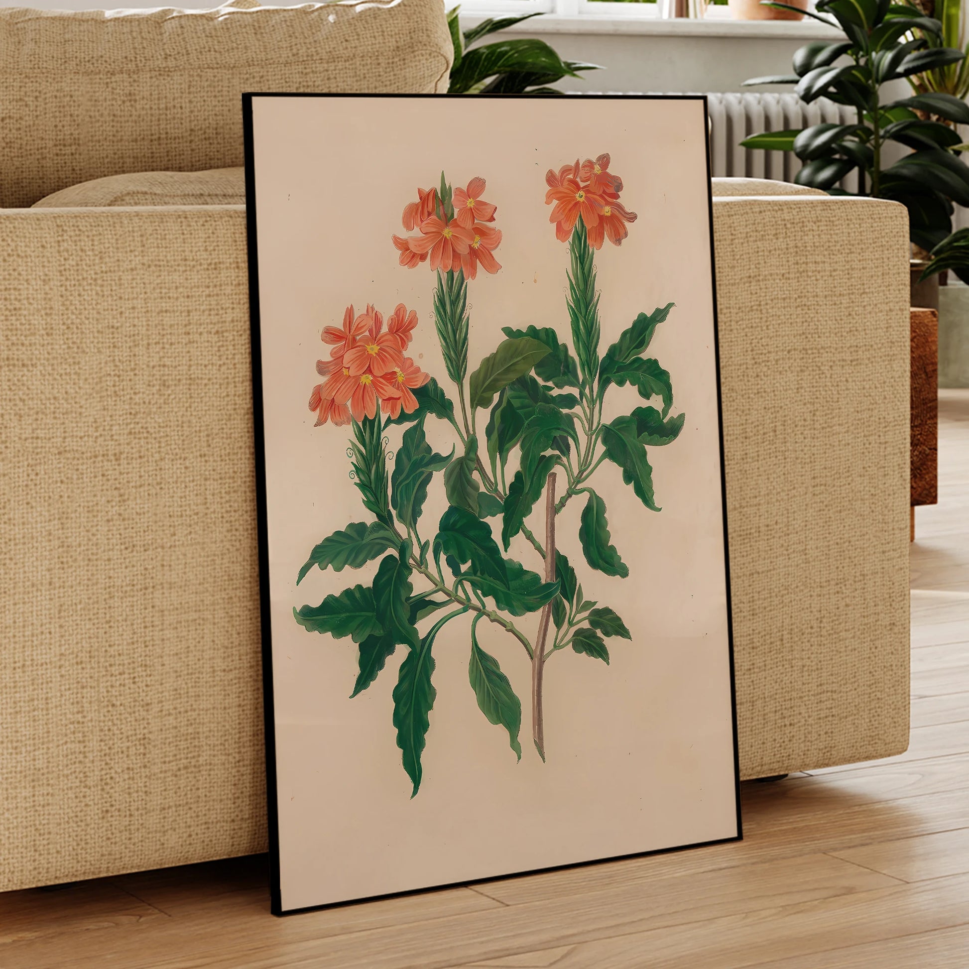 Botanical greenery poster print for living room home decor

