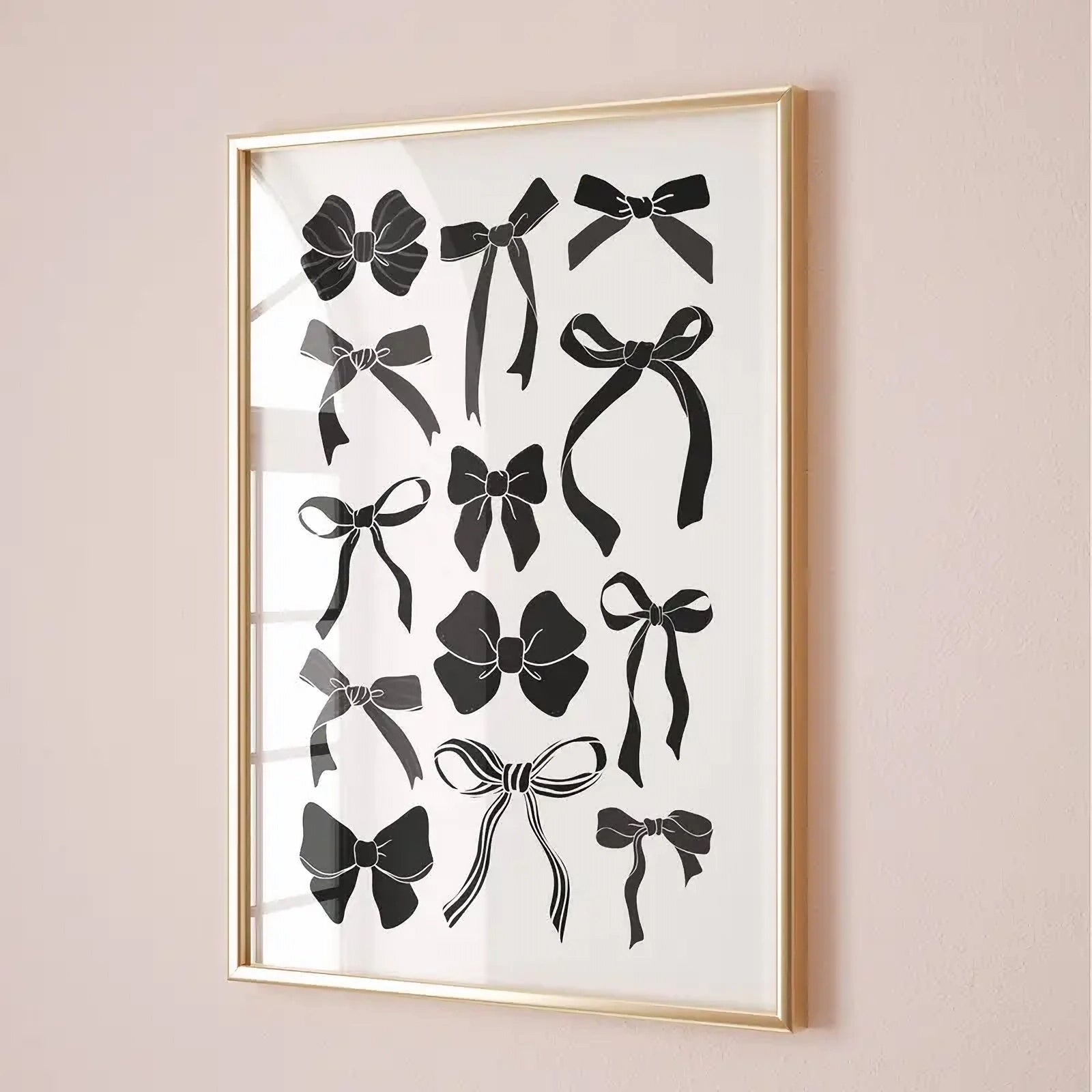 Stylish black and white bowknot prints for modern and classic home decor
