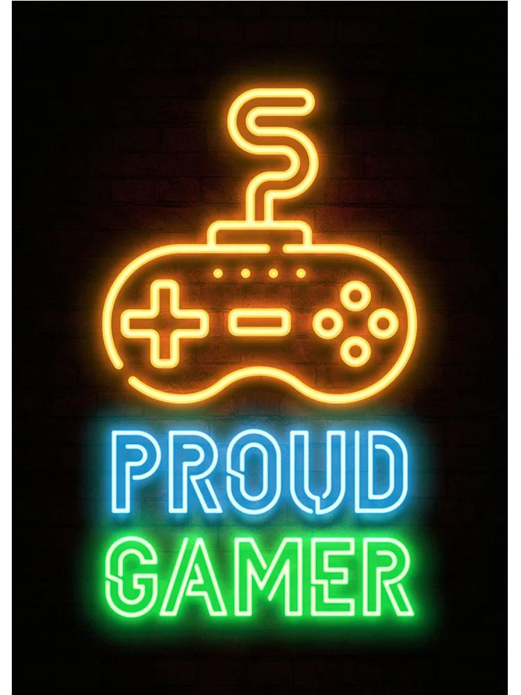 Bright gaming zone art print for home decor
