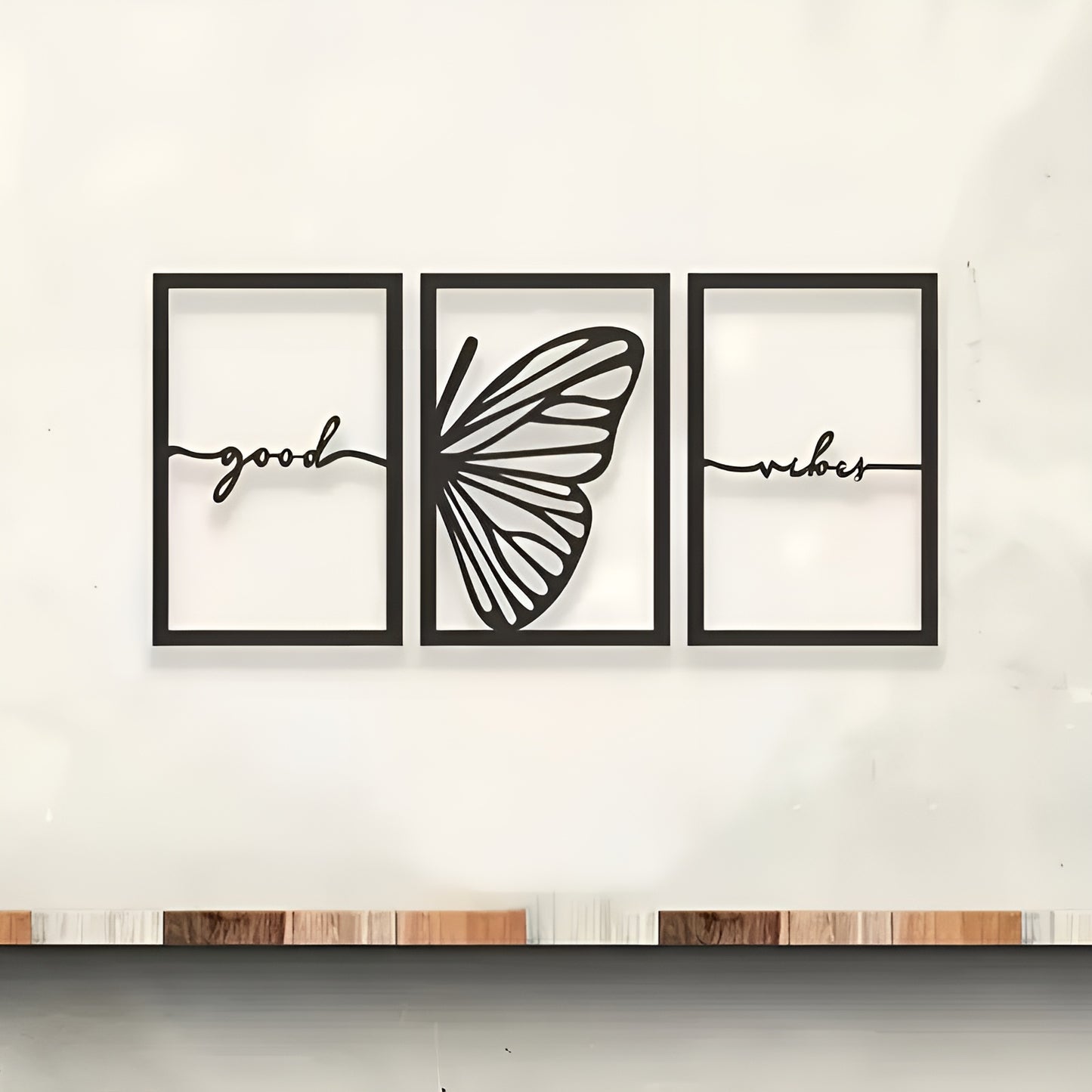 Elegant butterfly metal wall decor, perfect for conference spaces and modern interiors
