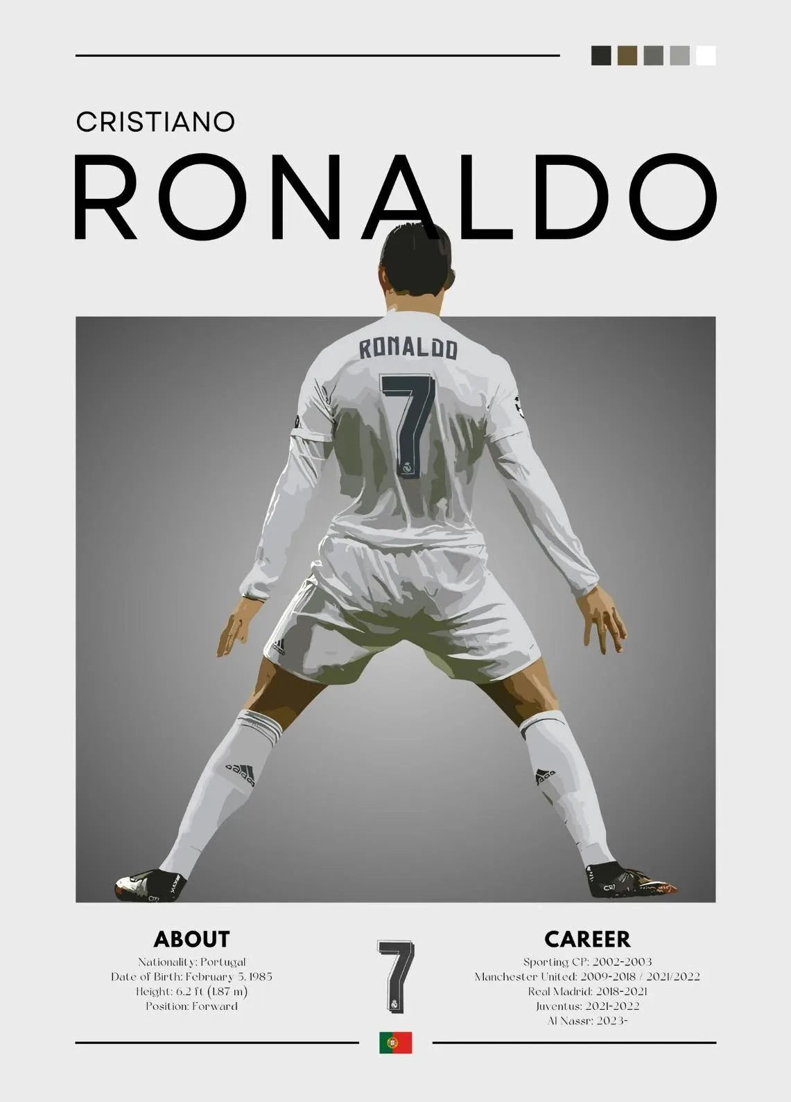 Stylish football sports poster on canvas for contemporary walls

