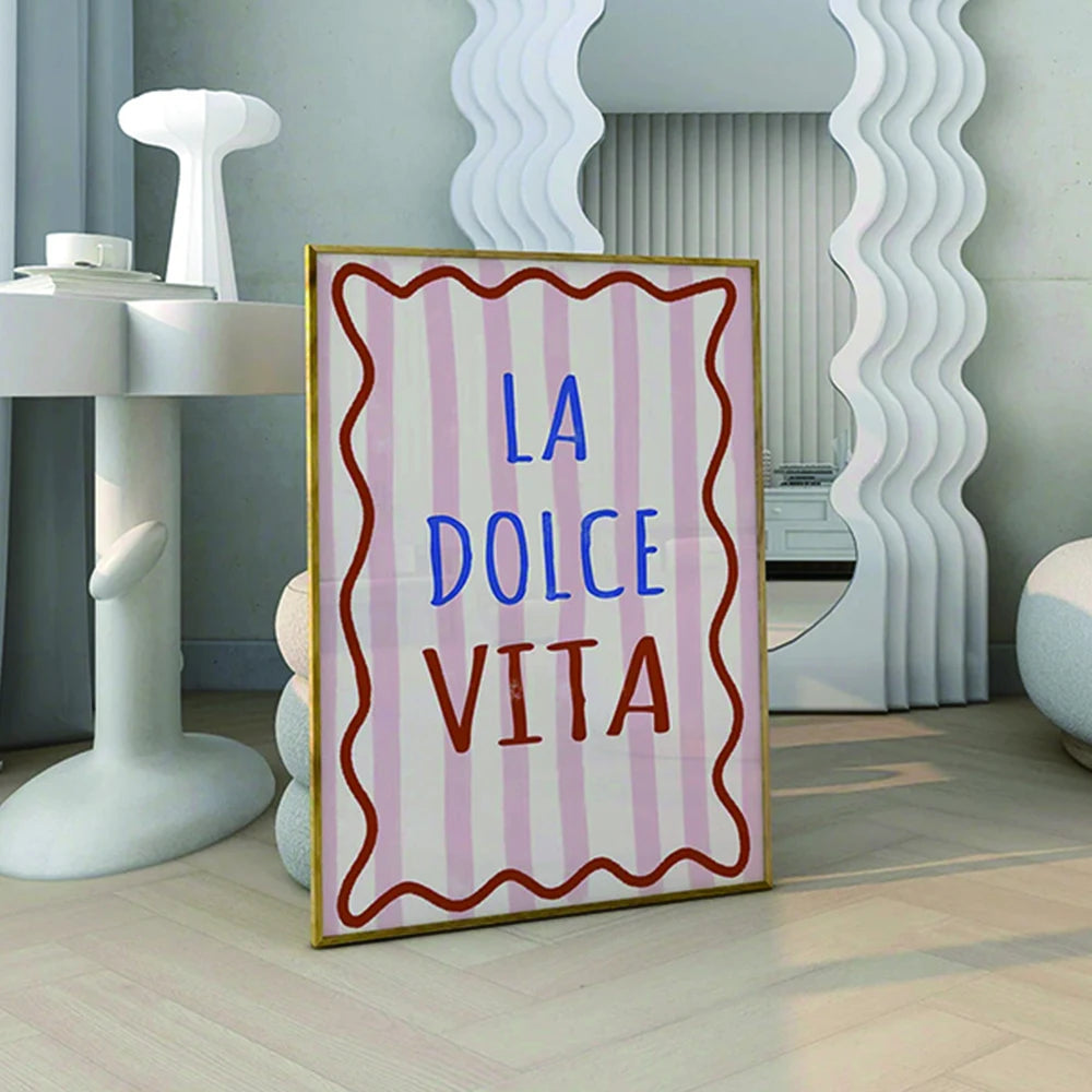 Minimalist La Dolce Vita poster for modern interiors

