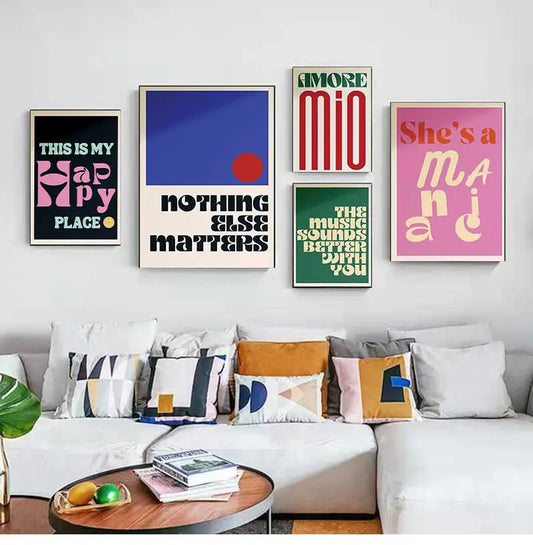 Minimalist Ciao Amore wall art poster for modern living room decor

