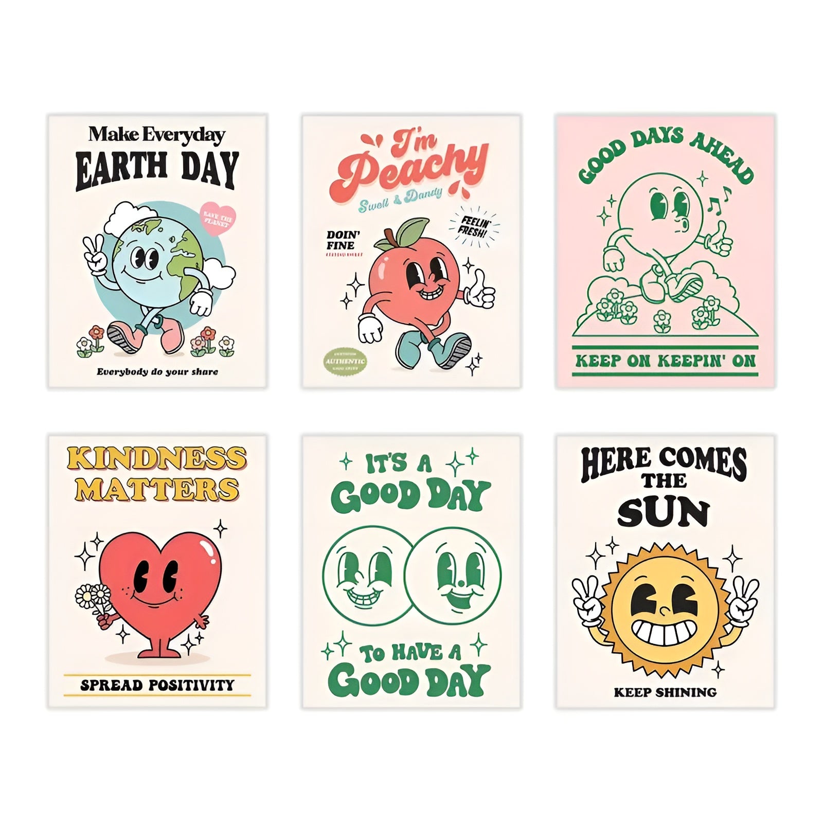 Colorful Earth Day themed wall decor for retro-inspired room design
