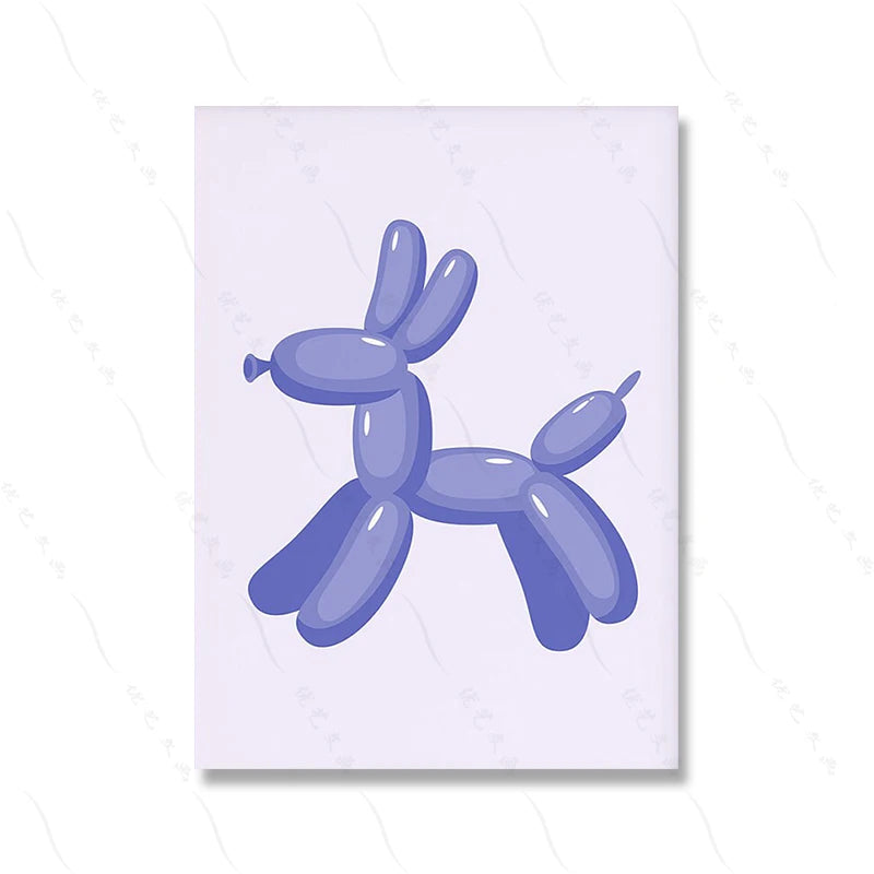 Colorful Y2K-inspired wall prints with purple and floral designs

