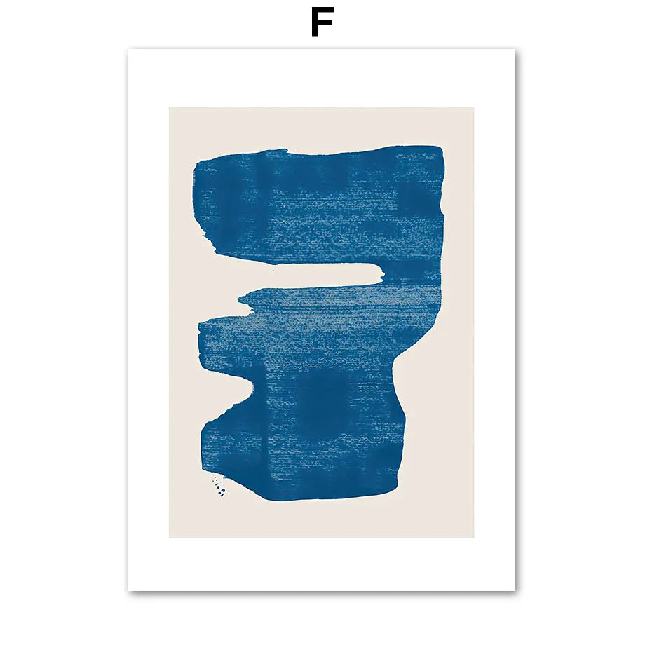 Modern abstract blue girl figure canvas print


