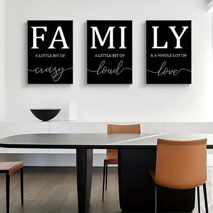 Contemporary family-oriented canvas art set for home interiors
